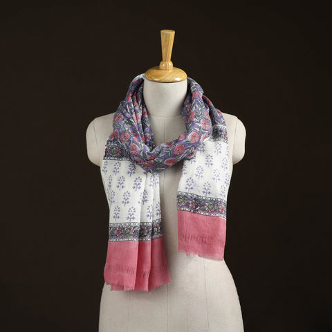 Sanganeri Hand Block Print Pure Merino Wool Stole 25