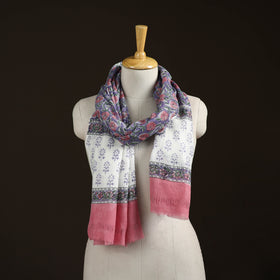 Sanganeri Hand Block Print Pure Merino Wool Stole 25