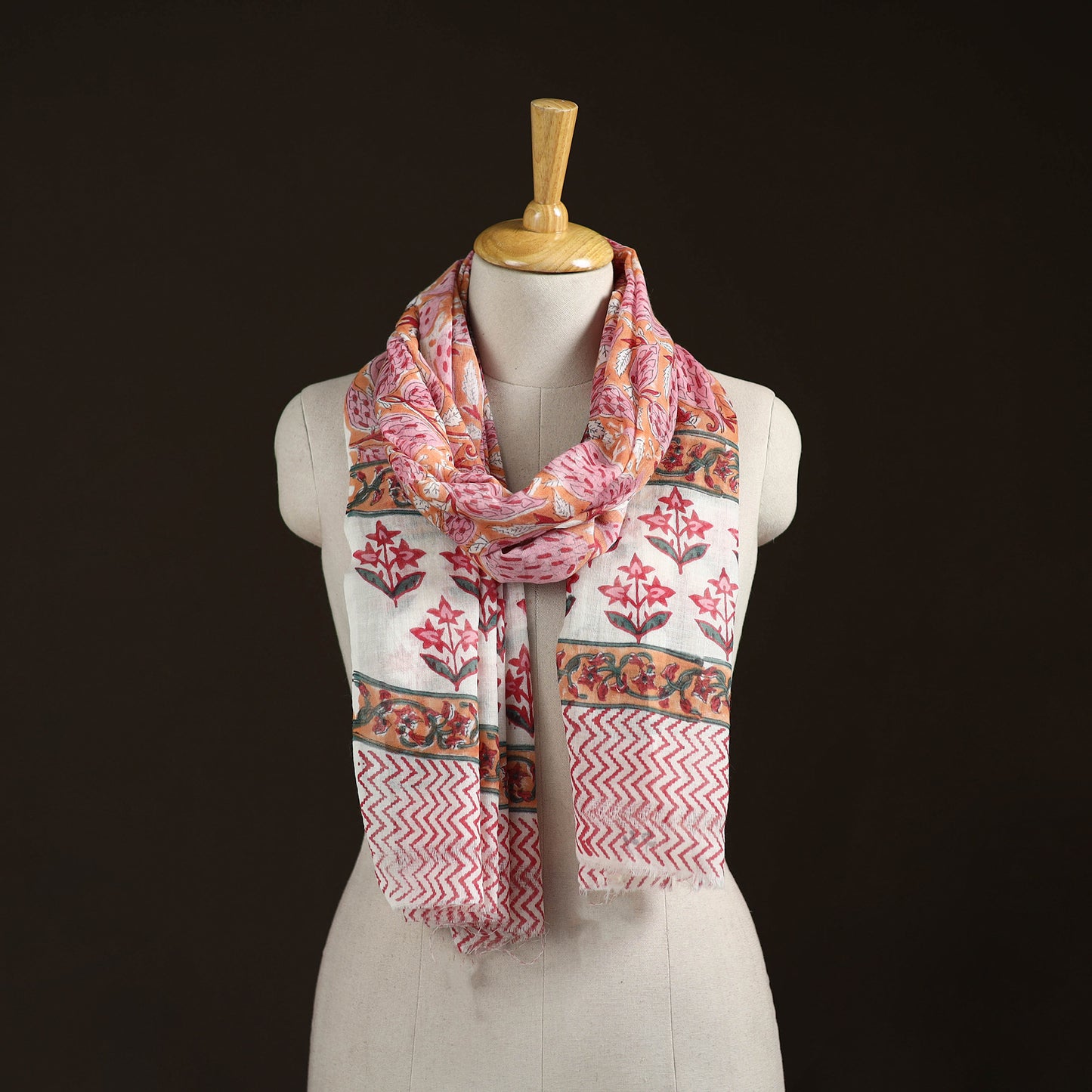Sanganeri Hand Block Print Pure Merino Wool Stole 26