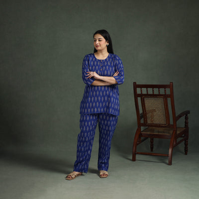 Pochampally Ikat Cotton Night Suit Set for Women 10
