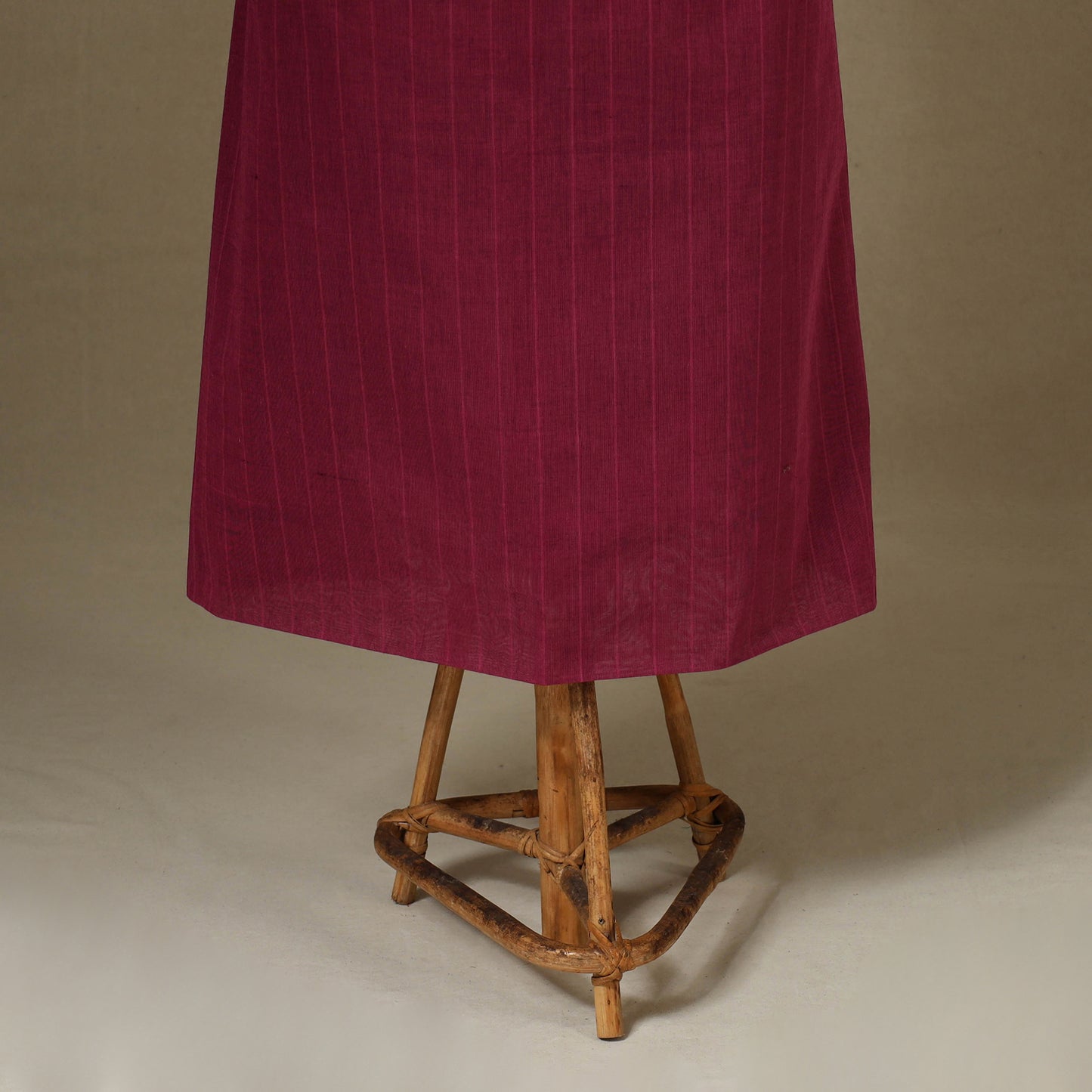 Maroon 2pc Kandangi Chettinad Dress Material with Jewellery Set