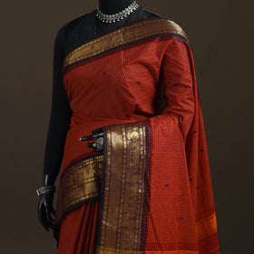 Checks Buti Cotton Zari Border Kanchipuram Saree 03