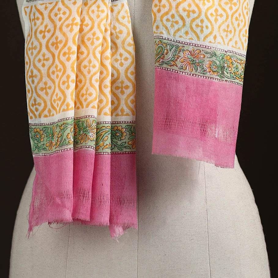 Sanganeri Hand Block Print Pure Merino Wool Stole 28