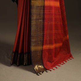 Checks Buti Cotton Zari Border Kanchipuram Saree 03