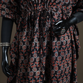 Ajrakh Hand Block Print Natural Dyed Cotton Long Kaftan 06
