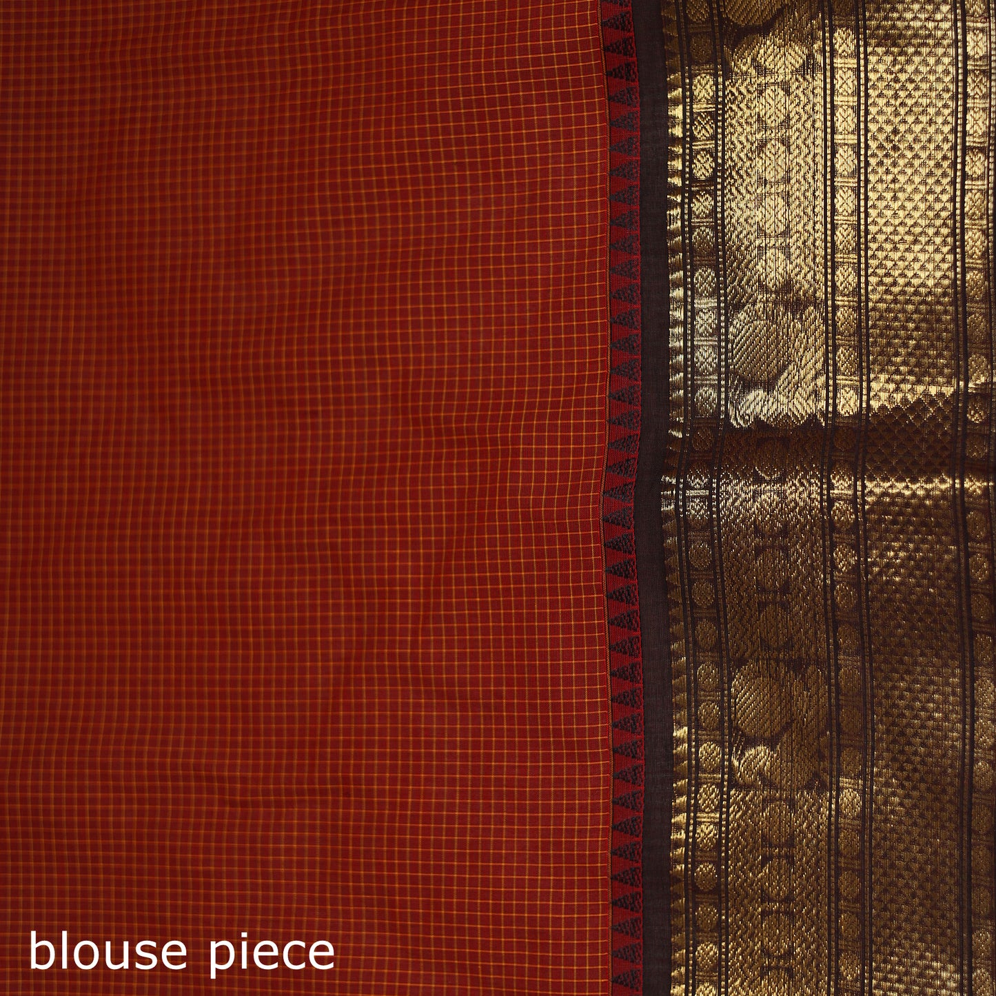 Checks Buti Cotton Zari Border Kanchipuram Saree 03
