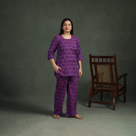 Pochampally Ikat Cotton Night Suit Set for Women 20