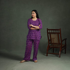 Pochampally Ikat Cotton Night Suit Set for Women 20