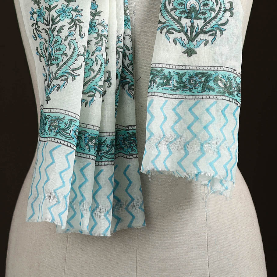 Sanganeri Hand Block Print Pure Merino Wool Stole 32