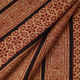 Brown Bagh Hand Block Print Natural Dyed Cotton Fabric