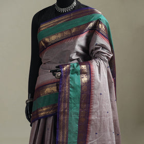Purple - Kanchipuram Buti Cotton Saree with Border 21