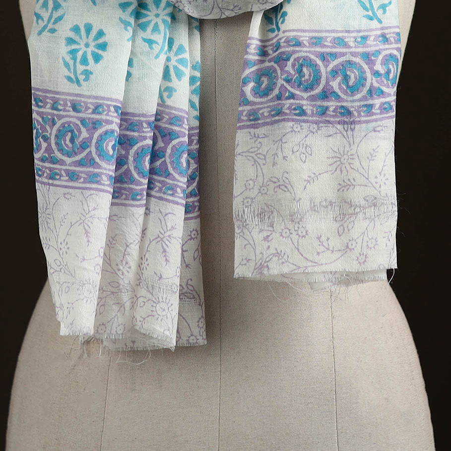 Sanganeri Hand Block Print Pure Merino Wool Stole 34