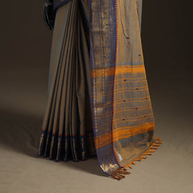 Checks Buti Cotton Zari Border Kanchipuram Saree 01