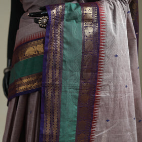Purple - Kanchipuram Buti Cotton Saree with Border 21