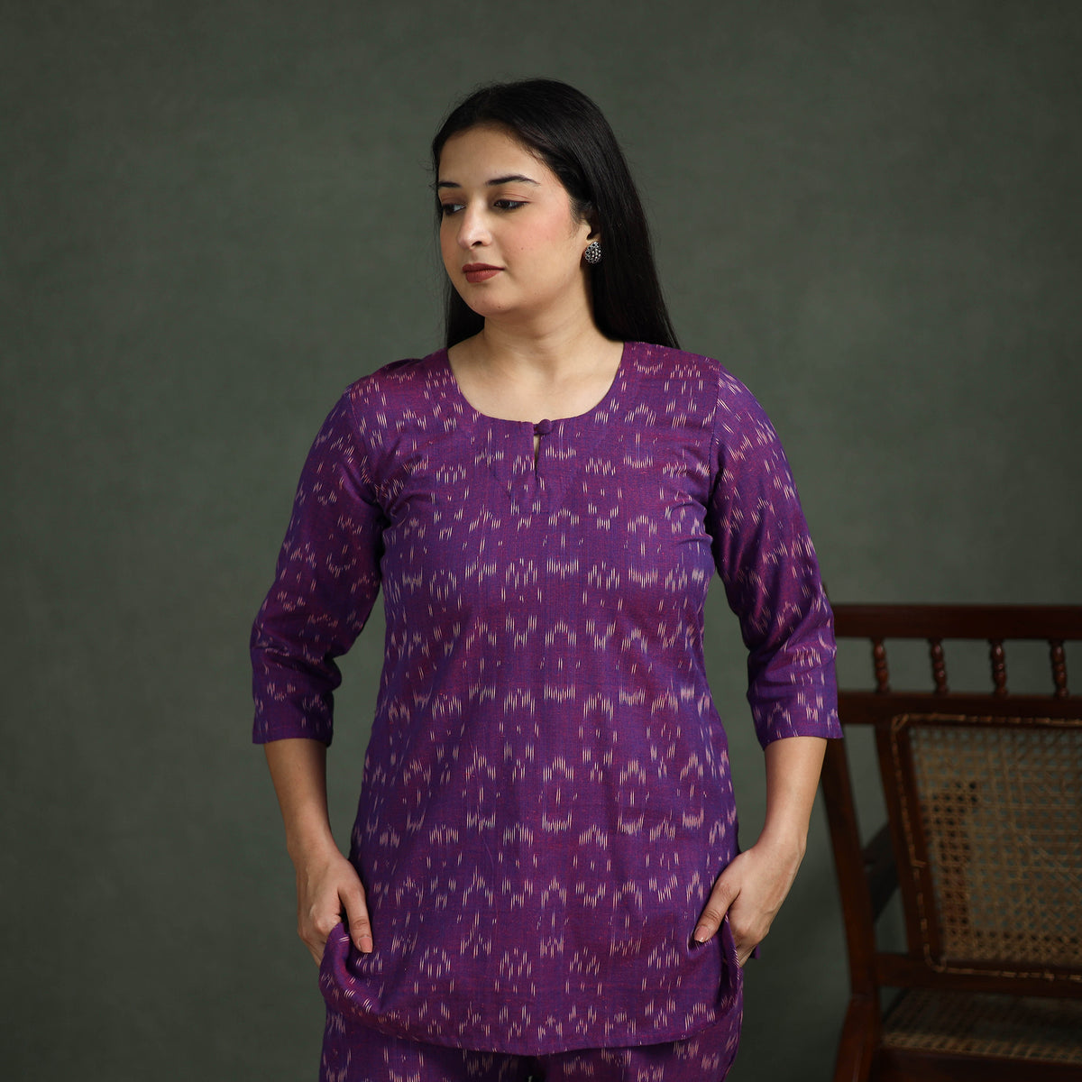 Pochampally Ikat Cotton Night Suit Set for Women 20