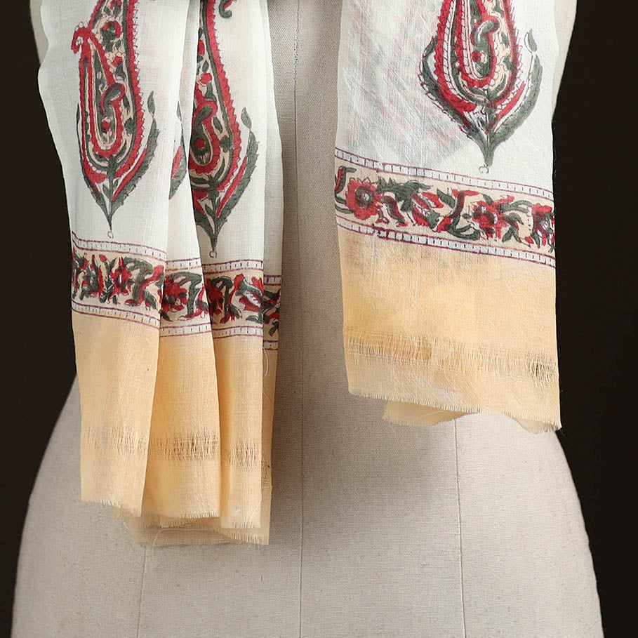 Sanganeri Hand Block Print Pure Merino Wool Stole 35