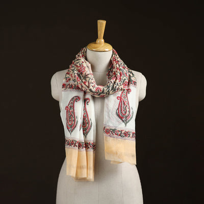 Sanganeri Hand Block Print Pure Merino Wool Stole 35