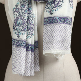 Sanganeri Hand Block Print Pure Merino Wool Stole 36