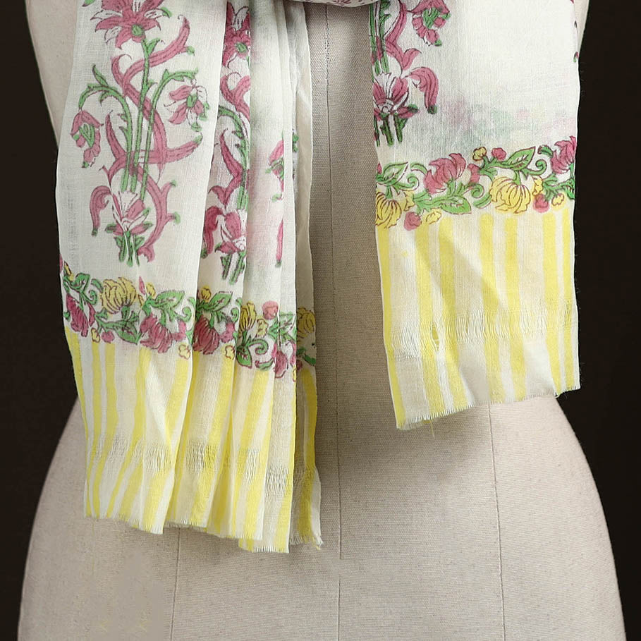 Sanganeri Hand Block Print Pure Merino Wool Stole 38