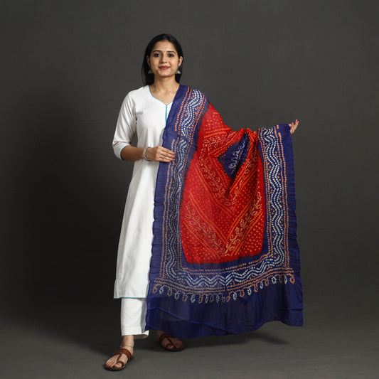 Red - Kutch Tie-Dye Cotton Bandhani Dupatta 69