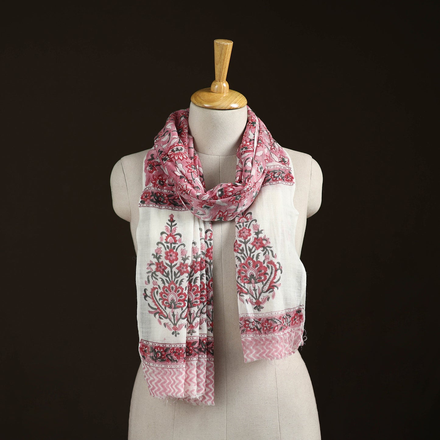 Sanganeri Hand Block Print Pure Merino Wool Stole 39