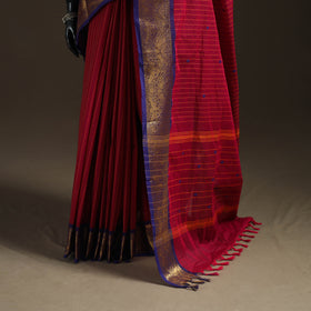 Stripes Buti Cotton Zari Border Kanchipuram Saree 02