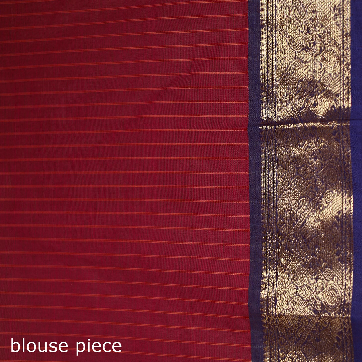 Stripes Buti Cotton Zari Border Kanchipuram Saree 02