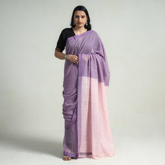 Purple - Mangalagiri Godavari Handloom Sada Missing Cotton Saree