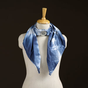 Shibori Tie-Dye Cotton Brooch Scarf 02
