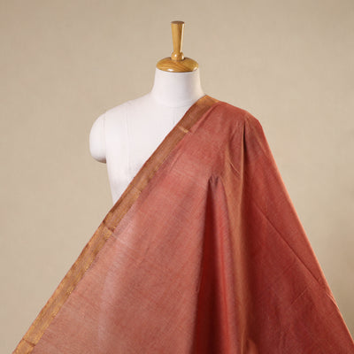 Brown - handloom cotton mangalagiri fabric with zari border