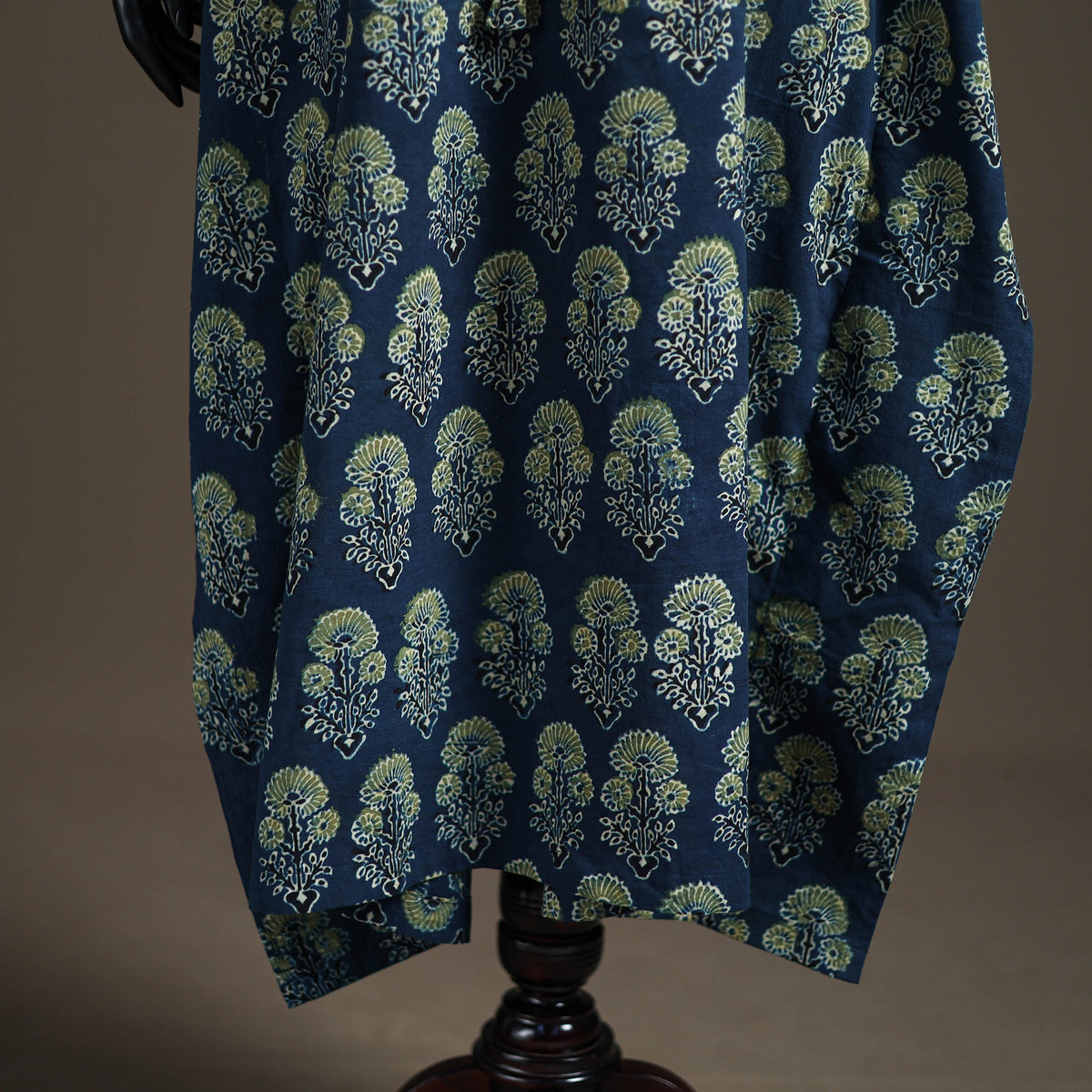 Ajrakh Hand Block Print Natural Dyed Cotton Long Kaftan 09