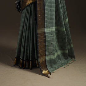 Stripes Buti Cotton Zari Border Kanchipuram Saree 05