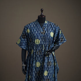 Ajrakh Hand Block Print Natural Dyed Cotton Long Kaftan 10