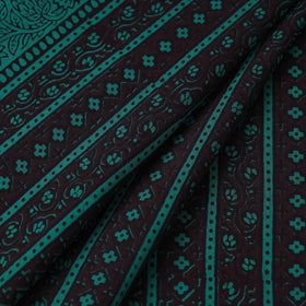 Green Bagh Hand Block Print Natural Dyed Cotton Fabric