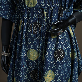 Ajrakh Hand Block Print Natural Dyed Cotton Long Kaftan 10