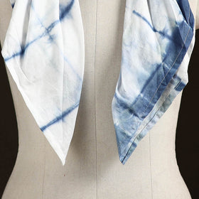 Shibori Tie-Dye Cotton Brooch Scarf 05