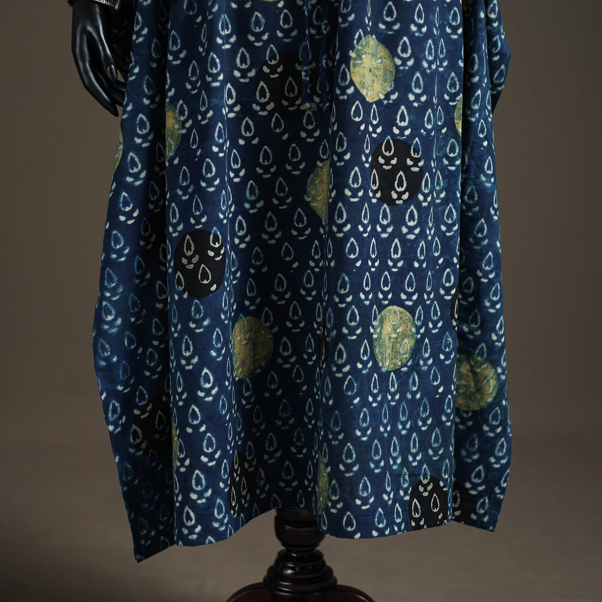 Ajrakh Hand Block Print Natural Dyed Cotton Long Kaftan 10