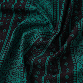 Green Bagh Hand Block Print Natural Dyed Cotton Fabric