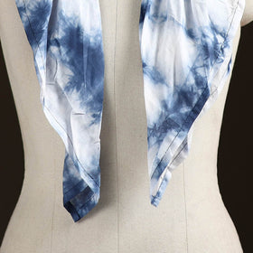 Shibori Tie-Dye Cotton Brooch Scarf 07