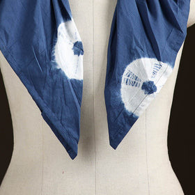 Shibori Tie-Dye Cotton Brooch Scarf 08