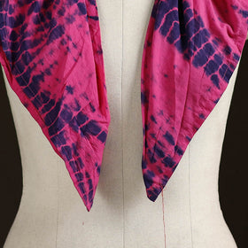 Shibori Tie-Dye Cotton Brooch Scarf 10