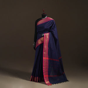 Stripes Buti Cotton Zari Border Kanchipuram Saree 07