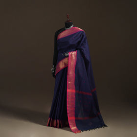 Stripes Buti Cotton Zari Border Kanchipuram Saree 07