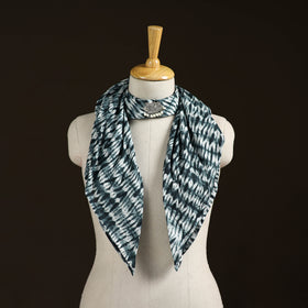Shibori Tie-Dye Cotton Brooch Scarf 11