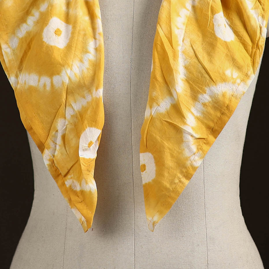 Shibori Tie-Dye Cotton Brooch Scarf 12