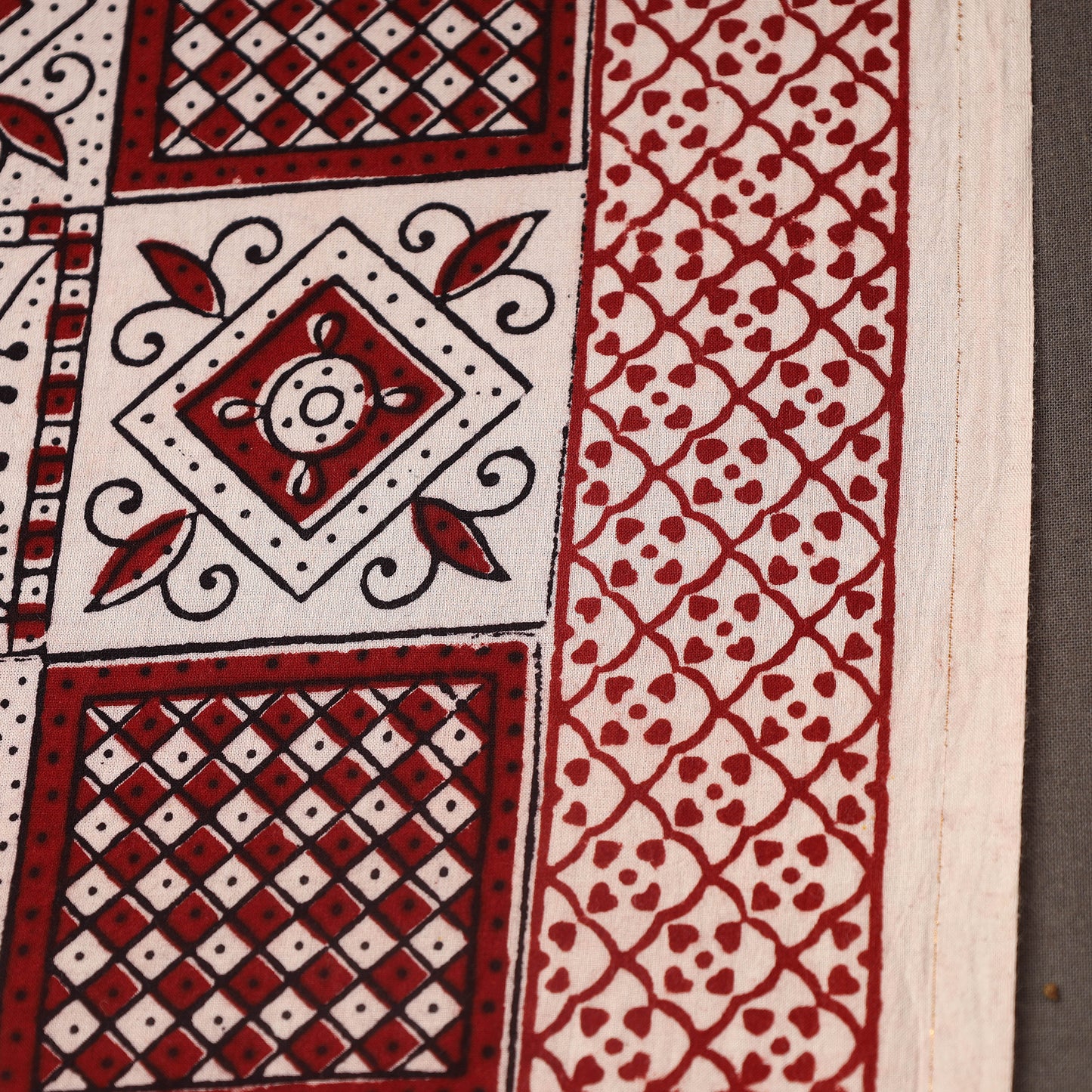 Beige Bagh Hand Block Print Natural Dyed Cotton Fabric