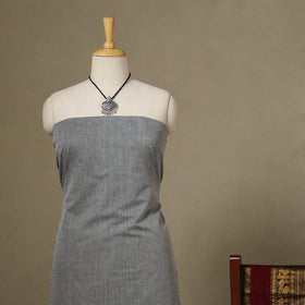 Grey 2pc Kandangi Chettinad Dress Material with Jewellery Set