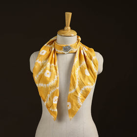 Shibori Tie-Dye Cotton Brooch Scarf 12