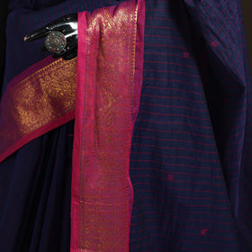 Stripes Buti Cotton Zari Border Kanchipuram Saree 07