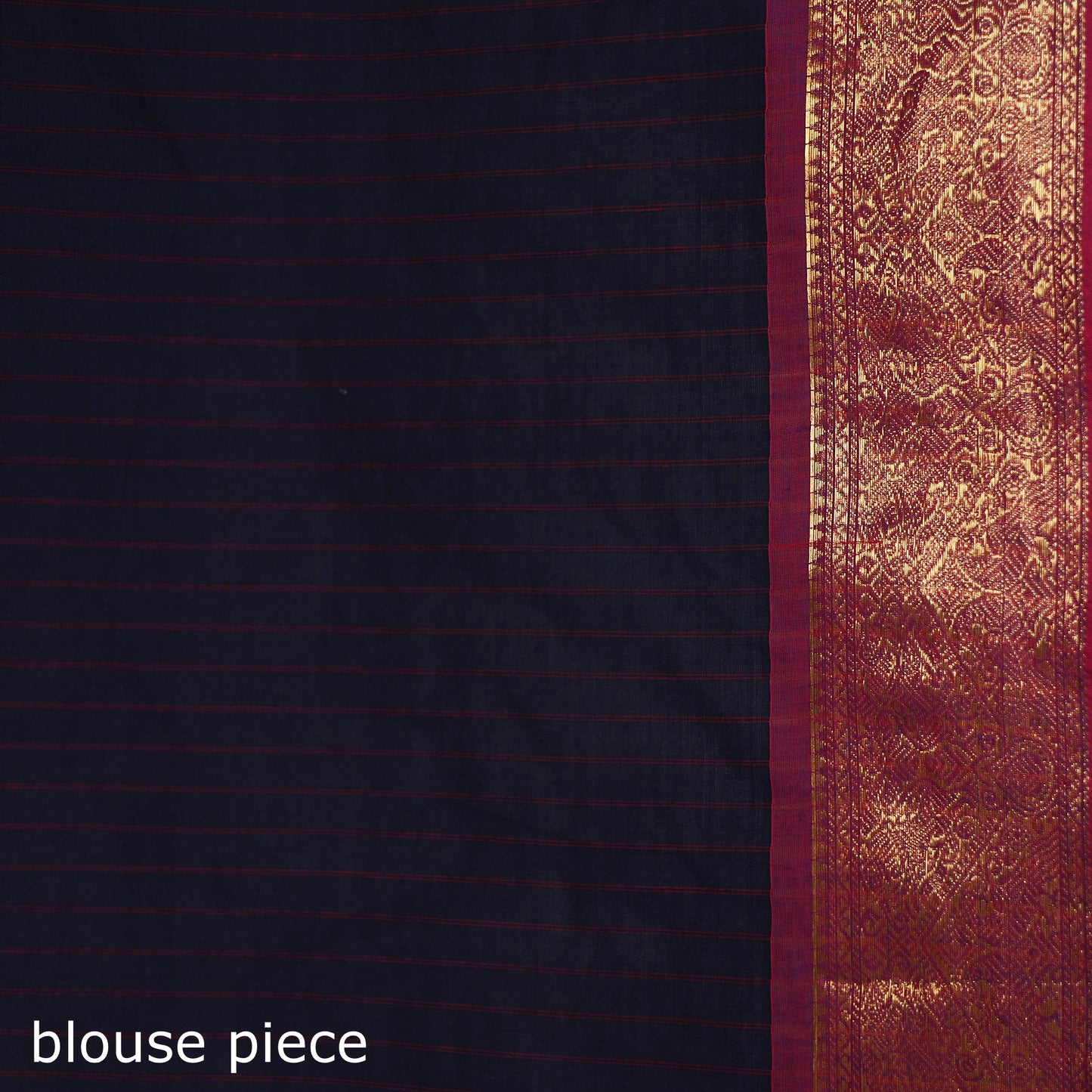 Stripes Buti Cotton Zari Border Kanchipuram Saree 07